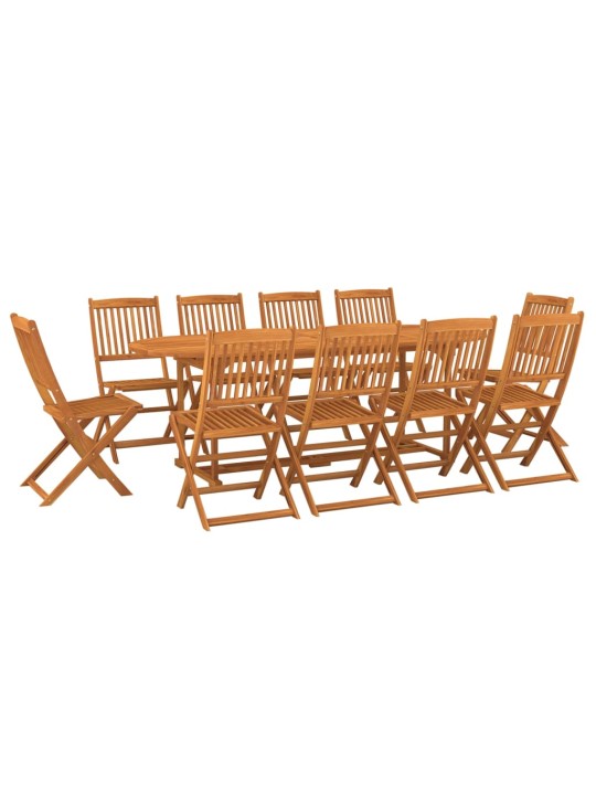 11-daļīgs dārza mēbeļu komplekts 220x90x75cm akācijas masīvkoks