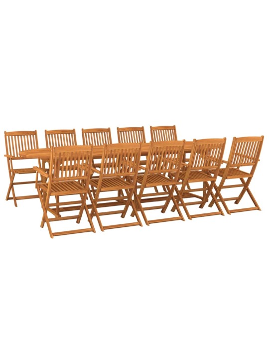 11-daļīgs dārza mēbeļu komplekts 280x90x75cm akācijas masīvkoks