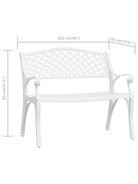 Dārza sols, 102 cm, liets alumīnijs, balts