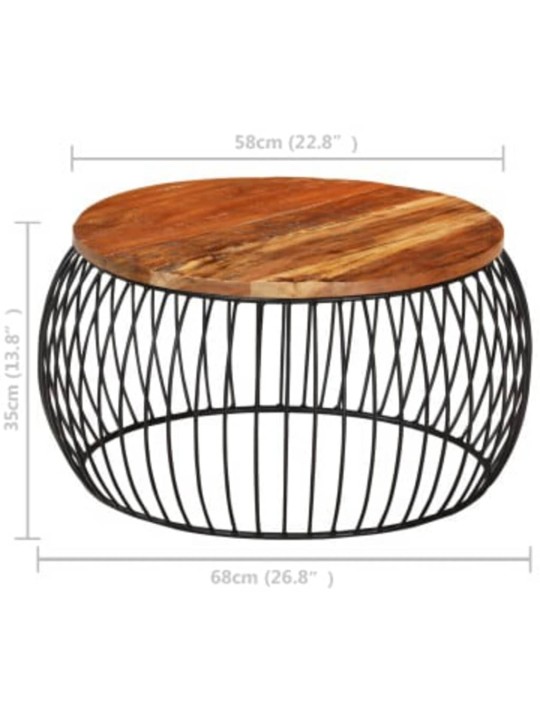Kafijas galdiņš, ø68 cm, pārstrādāts masīvkoks
