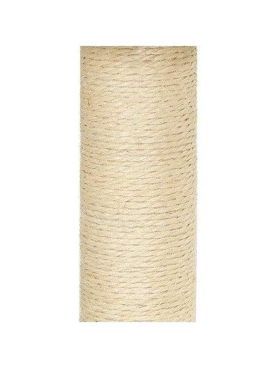 Kaķu māja ar sizala stabiem nagu asināšanai, 155 cm, pelēka