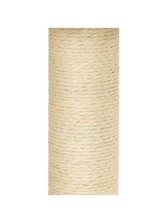 Kaķu māja ar sizala stabiem nagu asināšanai, 155 cm, pelēka