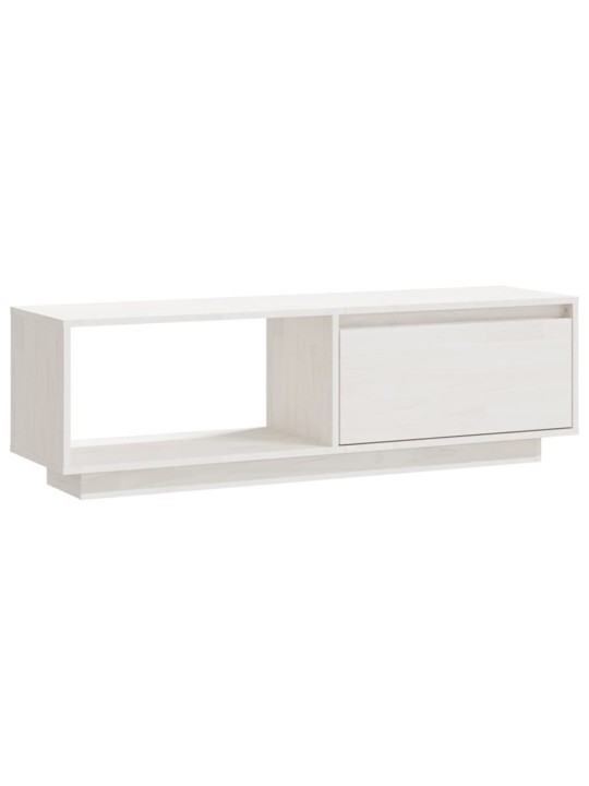 Tv skapītis, balts, 110x30x33,5 cm, priedes masīvkoks