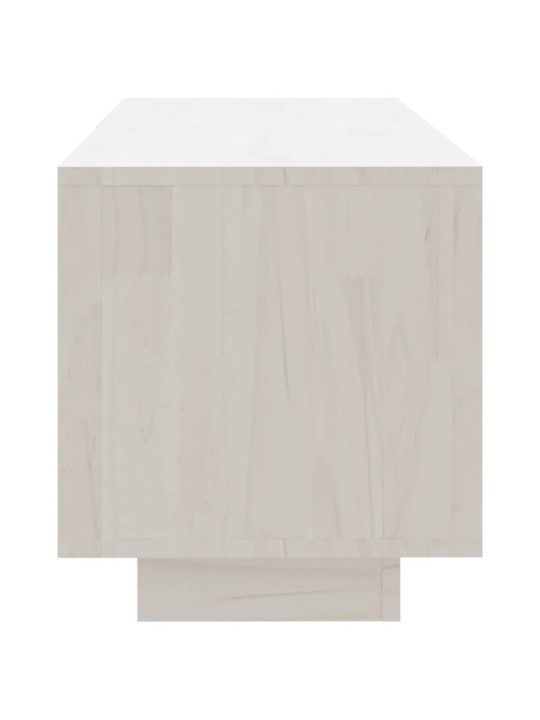 Tv skapītis, balts, 110x30x33,5 cm, priedes masīvkoks