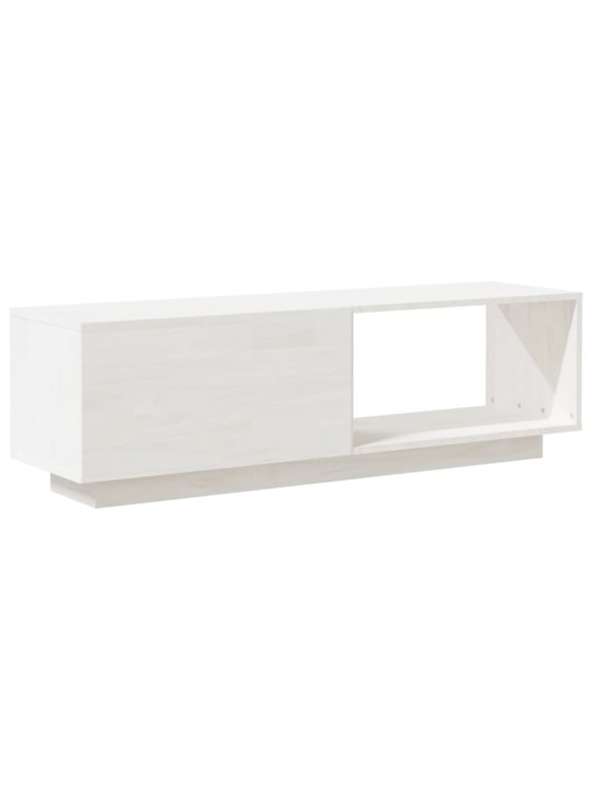 Tv skapītis, balts, 110x30x33,5 cm, priedes masīvkoks