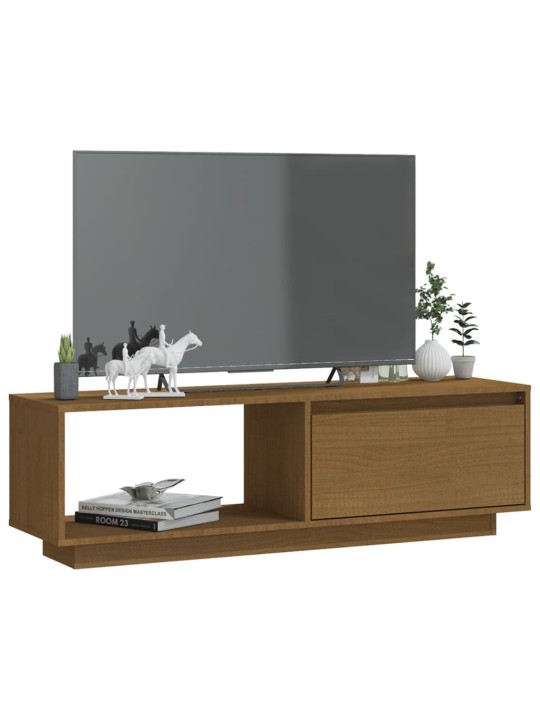 Tv skapītis, medus brūns, 110x30x33,5 cm, priedes masīvkoks