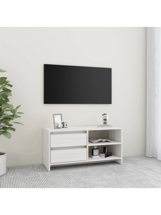 Tv skapītis, balts, 80x31x39 cm, priedes masīvkoks