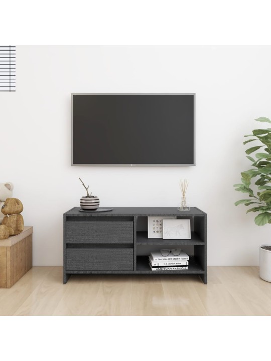 Tv skapītis, pelēks, 80x31x39 cm, priedes masīvkoks