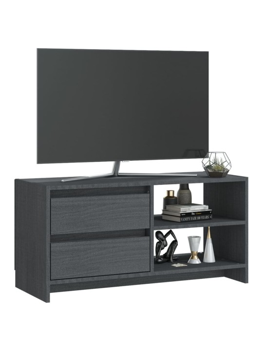 Tv skapītis, pelēks, 80x31x39 cm, priedes masīvkoks