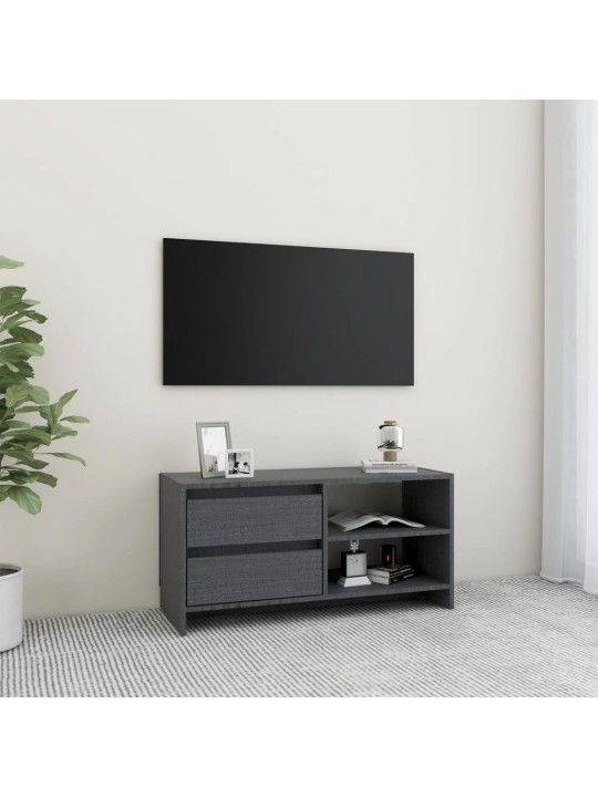 Tv skapītis, pelēks, 80x31x39 cm, priedes masīvkoks