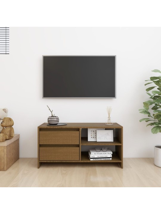Tv skapītis, medus brūns, 80x31x39 cm, priedes masīvkoks