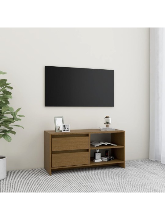 Tv skapītis, medus brūns, 80x31x39 cm, priedes masīvkoks