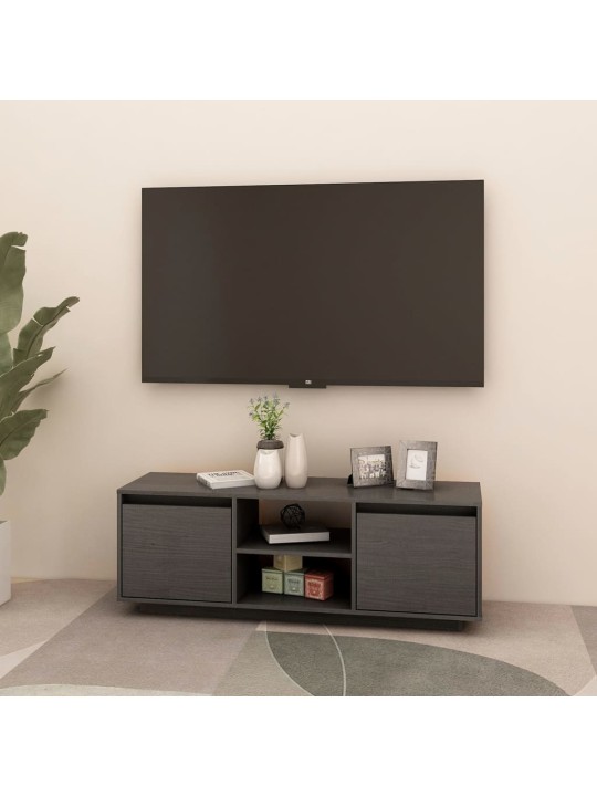 Tv skapītis, pelēks, 110x30x40 cm, priedes masīvkoks
