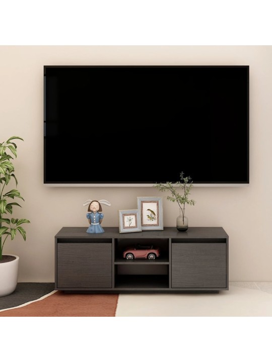 Tv skapītis, pelēks, 110x30x40 cm, priedes masīvkoks