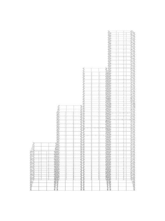 Gabioni/puķu kastes, 4 gab., 30x30x50/100/150/200 cm, dzelzs