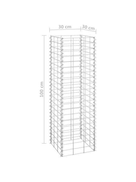 Gabioni/puķu kastes, 4 gab., 30x30x50/100/150/200 cm, dzelzs