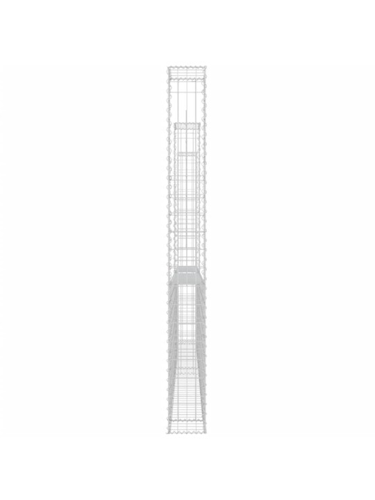 Gabionu siena ar 3 stabiem, u-forma, dzelzs, 260x20x200 cm