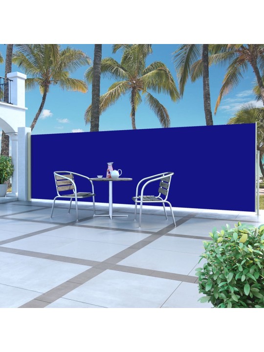 Izvelkama sānu markīze, zila, 160x500 cm