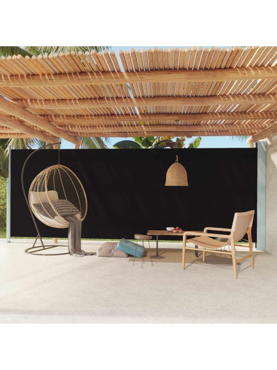 Izvelkams sānu aizslietnis, 200x600 cm, melns