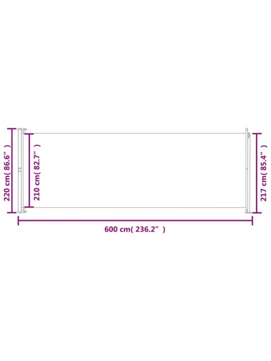 Izvelkams sānu aizslietnis, 220x600 cm, krēmkrāsas