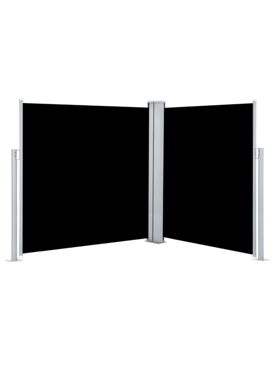 Izvelkama sānu markīze, melna, 140x600 cm