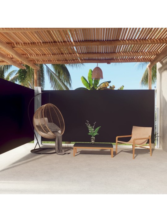 Izvelkams sānu aizslietnis, melns, 180x600 cm