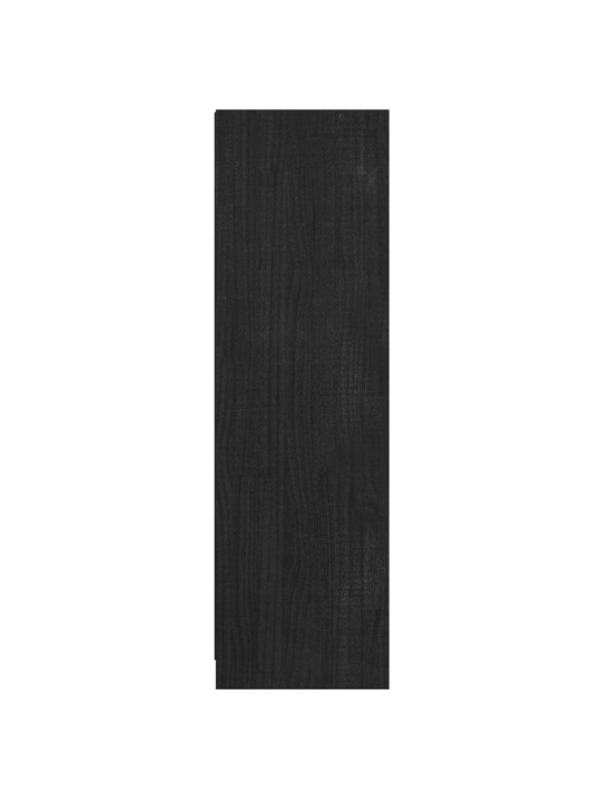 Grāmatu plaukts, melns, 36x33x110 cm, priedes masīvkoks