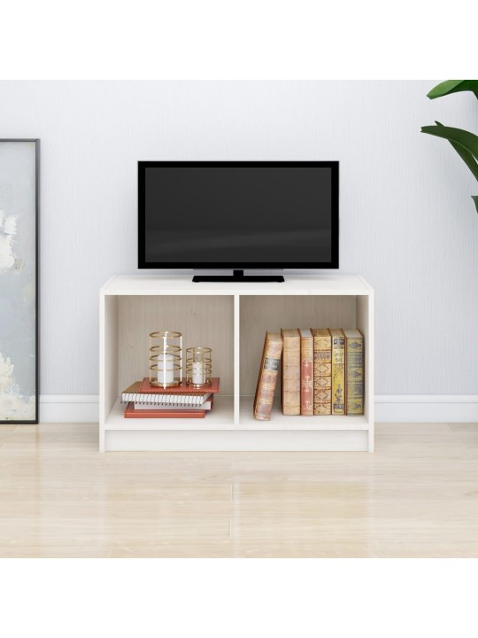 Tv skapītis, balts, 70x33x42 cm, priedes masīvkoks