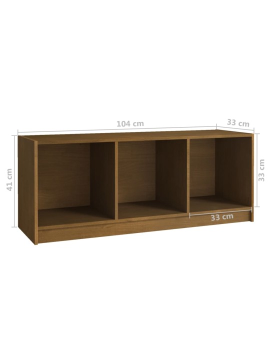 Tv plaukts, medus brūns, 104x33x41 cm, priedes masīvkoks