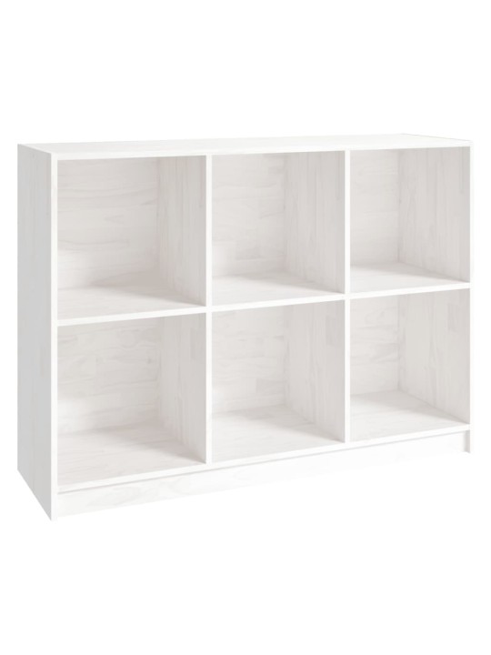 Grāmatu plaukts, balts, 104x33x76 cm, priedes masīvkoks