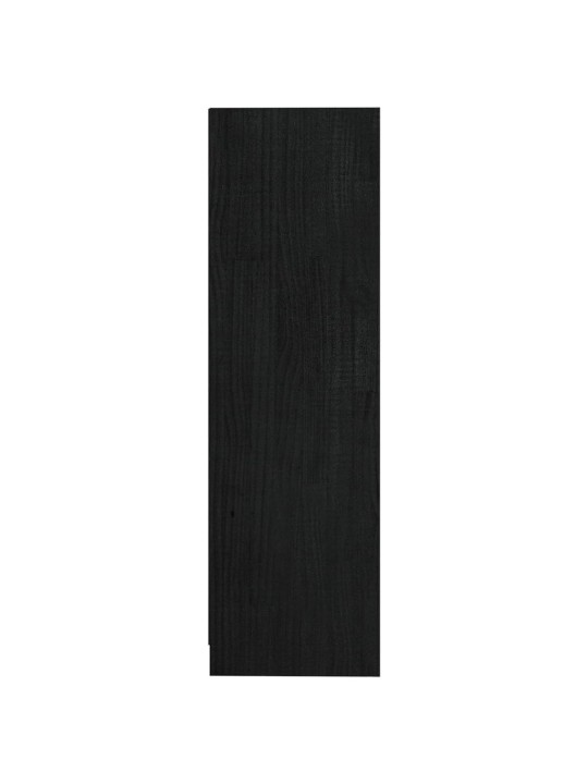 Grāmatu plaukts, melns, 104x33,5x110 cm, priedes masīvkoks