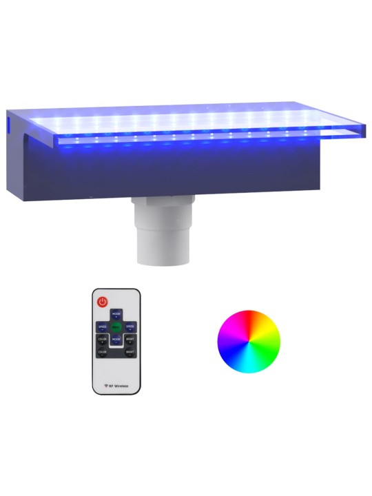 Ūdenskrituma sliede ar rgb led gaismām, akrils, 30 cm
