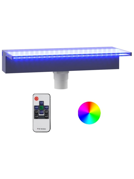Ūdenskrituma sliede ar rgb led gaismām, akrils, 45 cm
