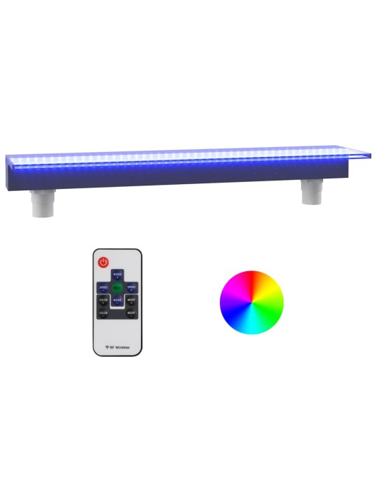 Ūdenskrituma sliede ar rgb led gaismām, akrils, 90 cm