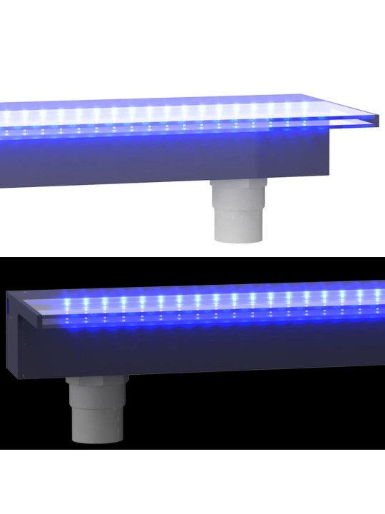 Ūdenskrituma sliede ar rgb led gaismām, akrils, 90 cm