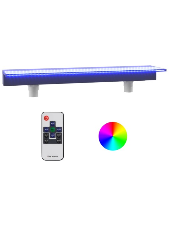 Ūdenskrituma sliede ar rgb led gaismām, akrils, 108 cm