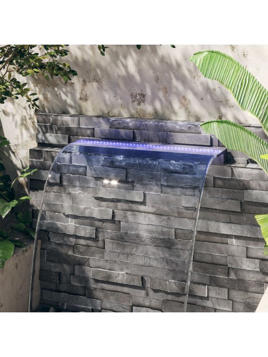 Ūdenskrituma sliede ar rgb led gaismām, akrils, 108 cm
