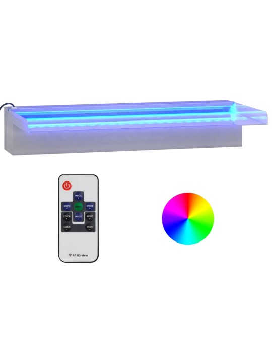 Ūdenskritums ar rgb led gaismām, nerūsējošs tērauds, 45 cm
