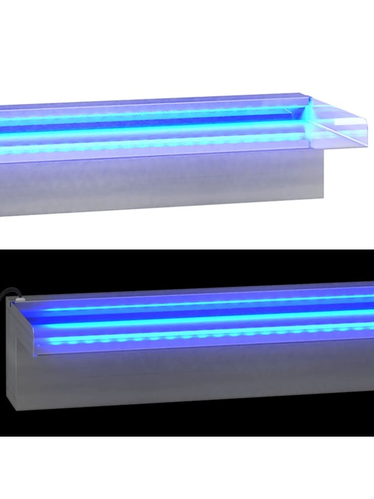 Ūdenskritums ar rgb led gaismām, nerūsējošs tērauds, 60 cm