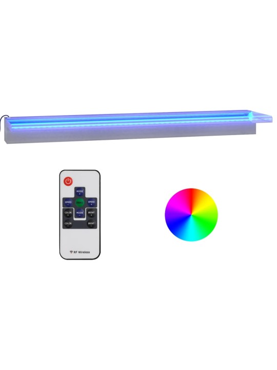 Ūdenskritums ar rgb led gaismām, nerūsējošs tērauds, 90 cm