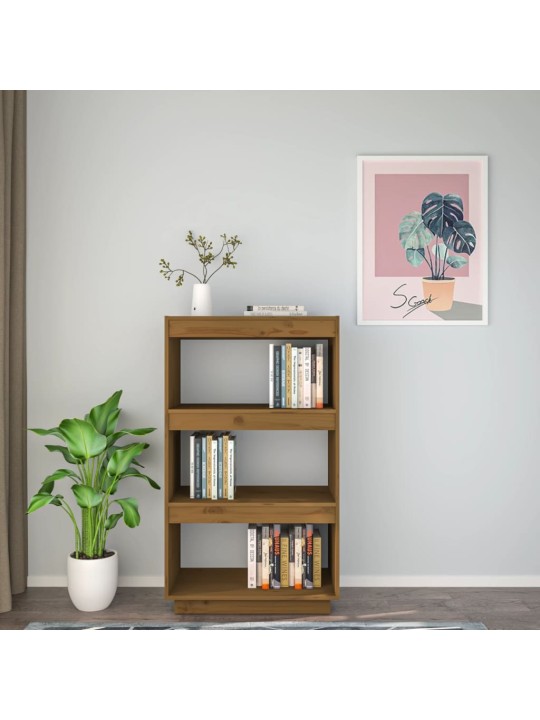 Grāmatu plaukts, medus brūns, 60x35x103 cm, priedes masīvkoks
