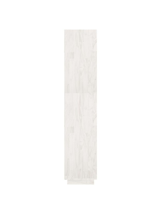 Grāmatu plaukts, balts, 60x35x167 cm, priedes masīvkoks