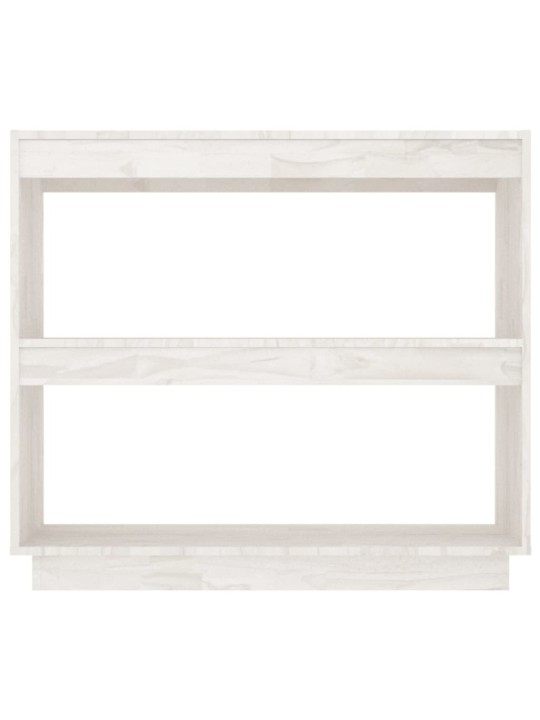 Grāmatu plaukts, balts, 80x35x71 cm, priedes masīvkoks