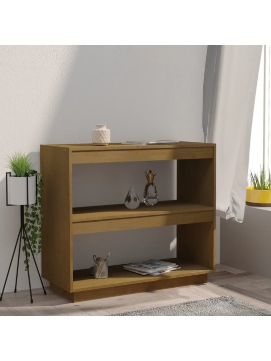 Grāmatu plaukts, medus brūns, 80x35x71 cm, priedes masīvkoks