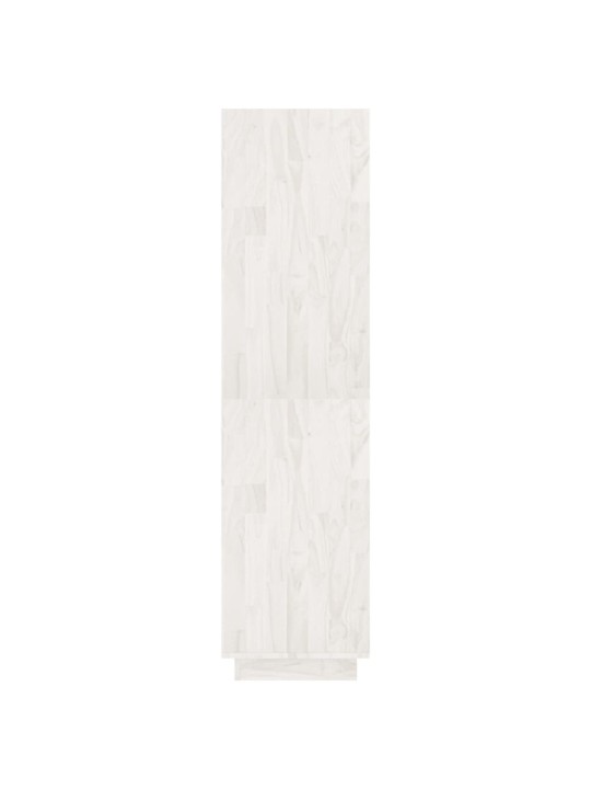 Grāmatu plaukts, balts, 80x35x135 cm, priedes masīvkoks