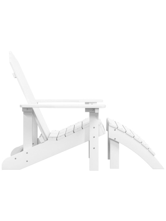 Dārza krēsls ar kāju balstu, hdpe, balts