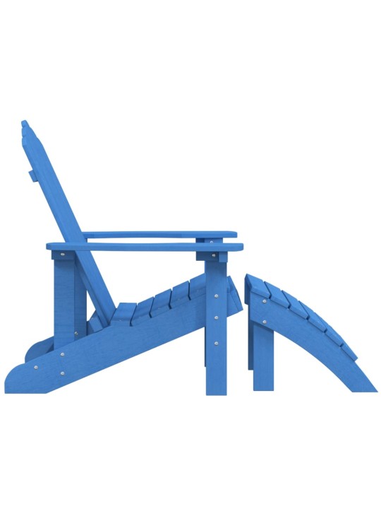 Dārza krēsls ar kāju balstu, hdpe, zils