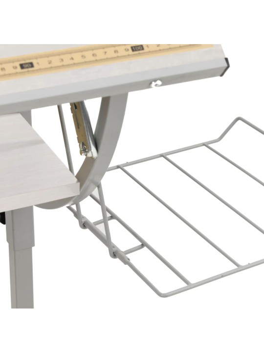 Rokdarbu galds, 110x53x(58-87) cm, inženierijas koks, tērauds
