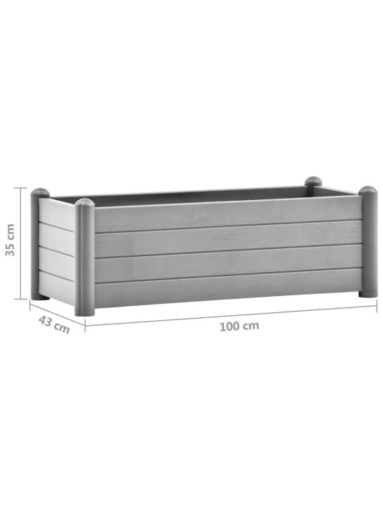Augstā puķu kaste, akmens pelēka, 100x43x35 cm, pp
