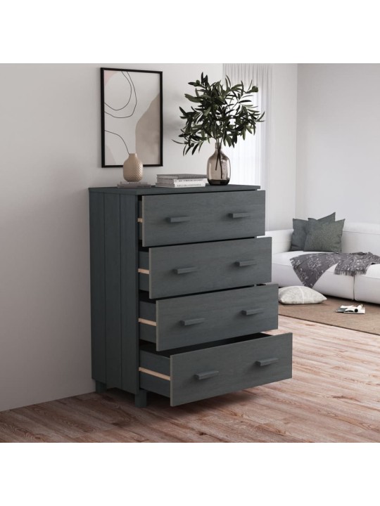 Kumode hamar, tumši pelēka, 79x40x103,5 cm, priedes masīvkoks
